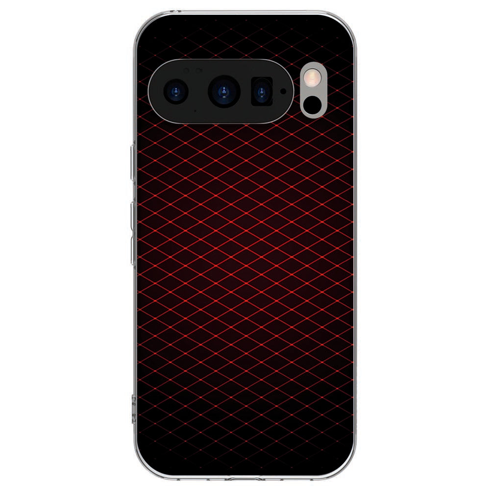 Achterkant van Google Pixel 10 / 10 Pro TPU hoesje Geruit Rood