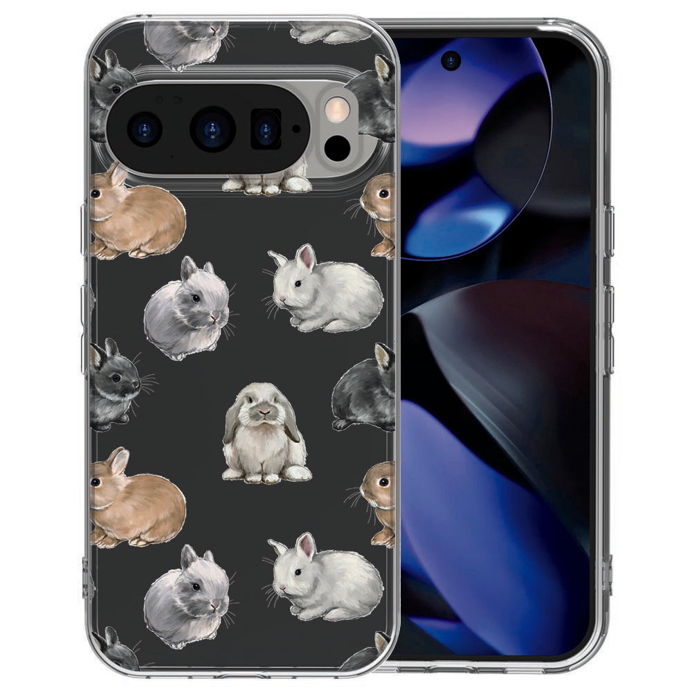Konijntjes hoesje voor Pixel 10 met soft-touch TPU afwerking