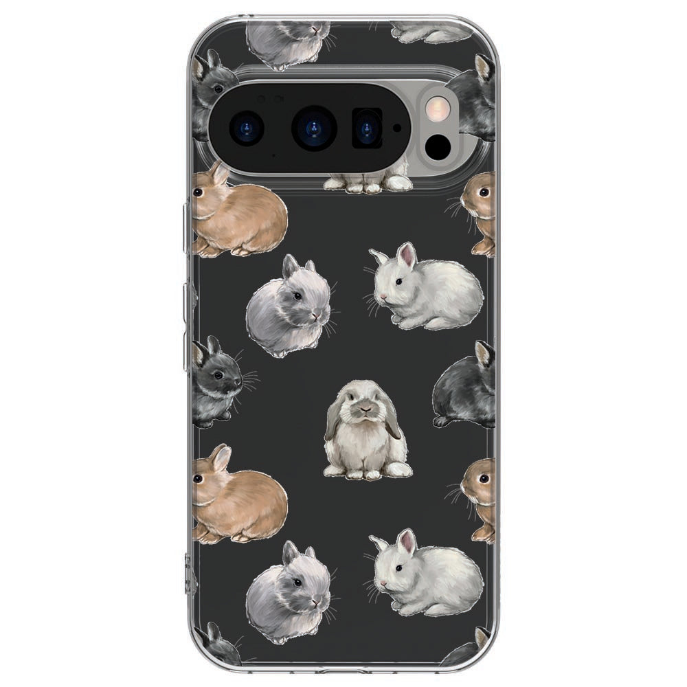 Achterkant van Google Pixel 10 / 10 Pro TPU hoesje Konijntjes