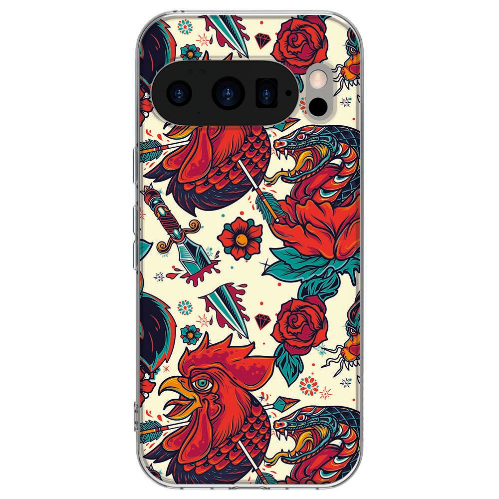 Achterkant van Google Pixel 10 / 10 Pro TPU hoesje Old Skool