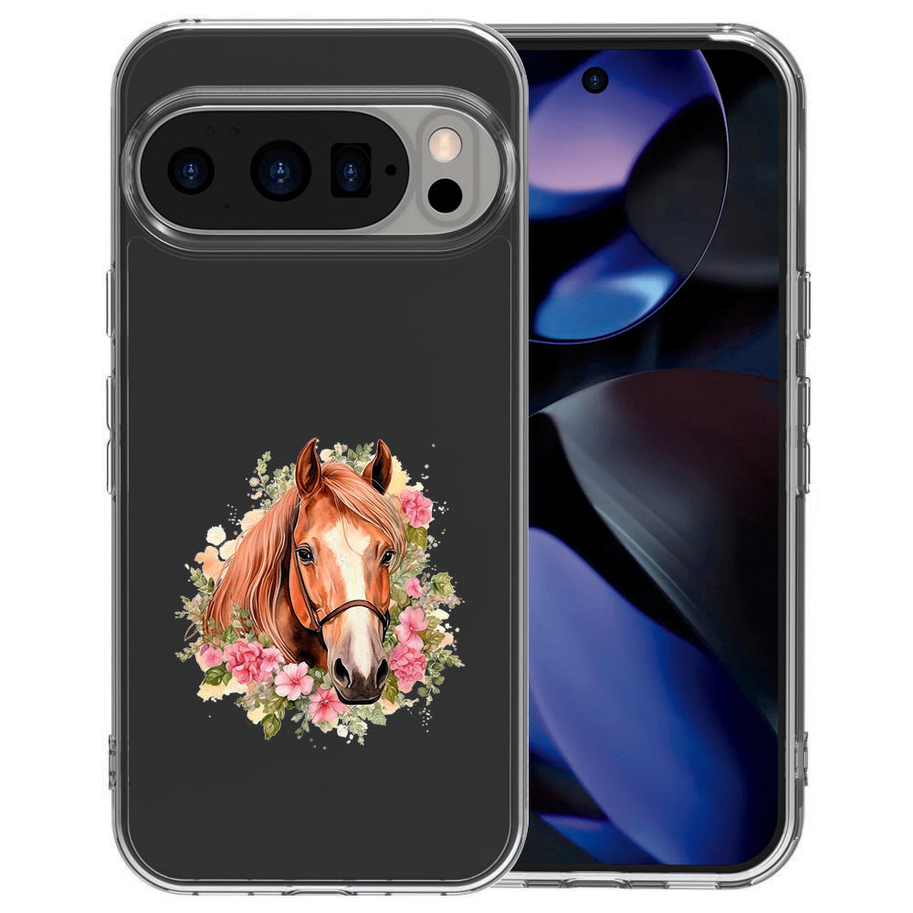 Pixel 10 / 10 Pro siliconen hoesje Paard - beige en aardetinten