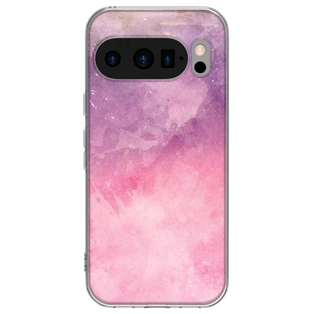 Achterkant van Google Pixel 10 / 10 Pro TPU hoesje Pink Purple Paint