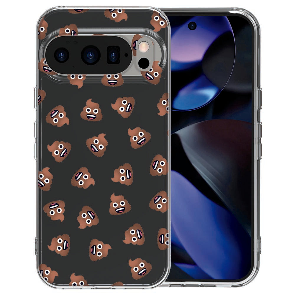 Poep Emojis hoesje voor Pixel 10 met soft-touch TPU afwerking