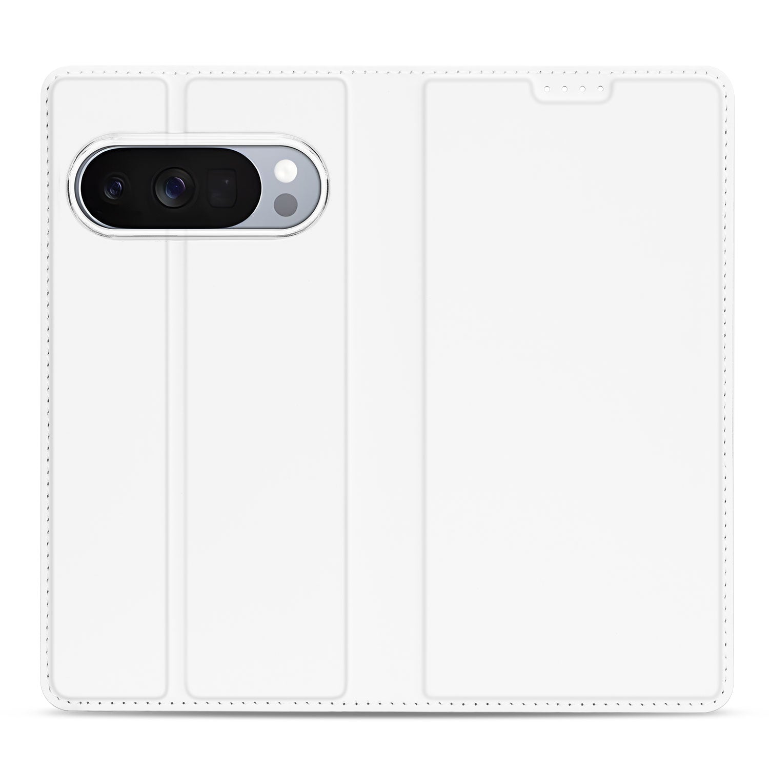 Google Pixel 10 / Pixel 10 Pro Stand Case Hoesje Wit met Kaartvak design achterkant