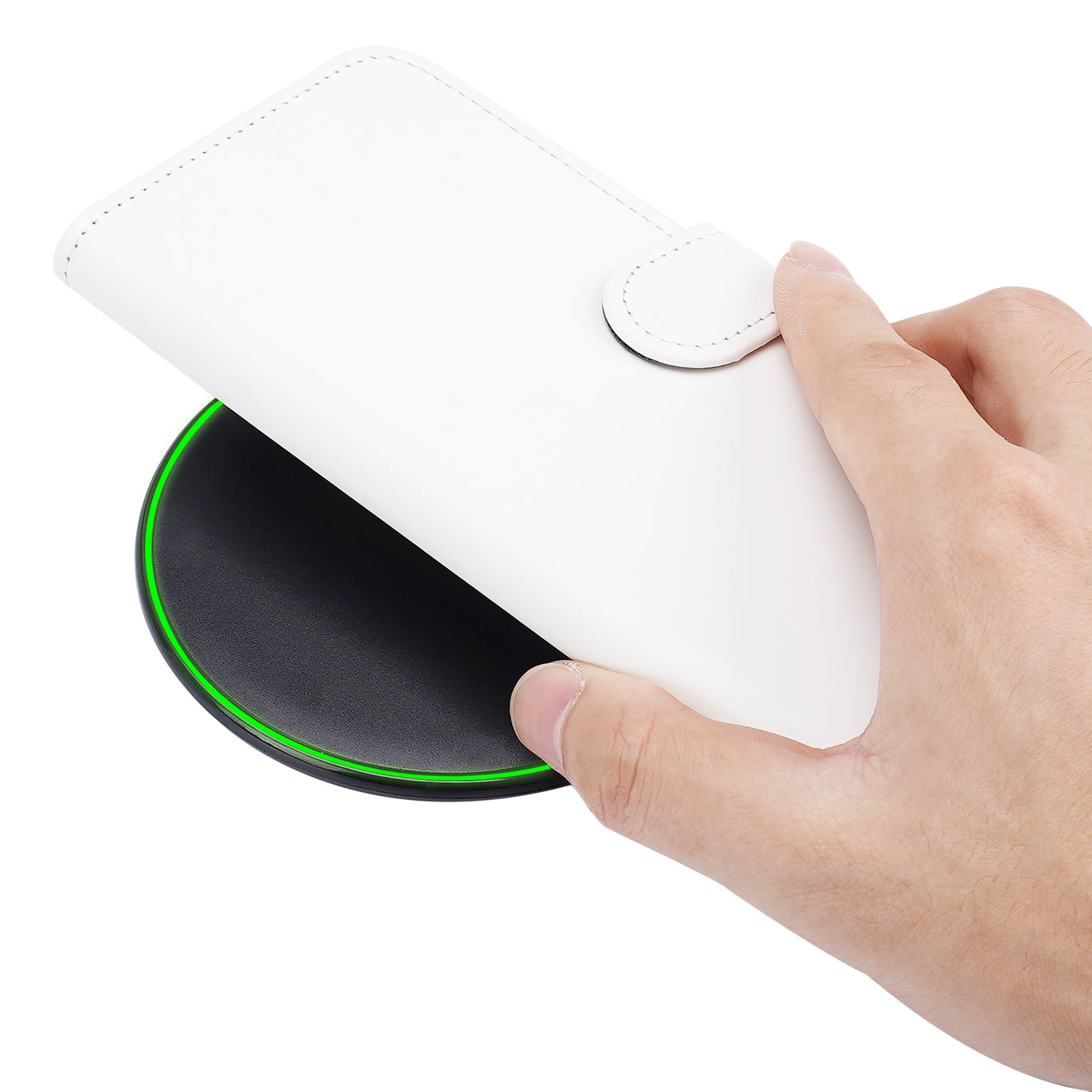 Google Pixel 10 Pro Boekcase Met Pasjeshouder Wit Grijs PU Leer hand ingang oplader