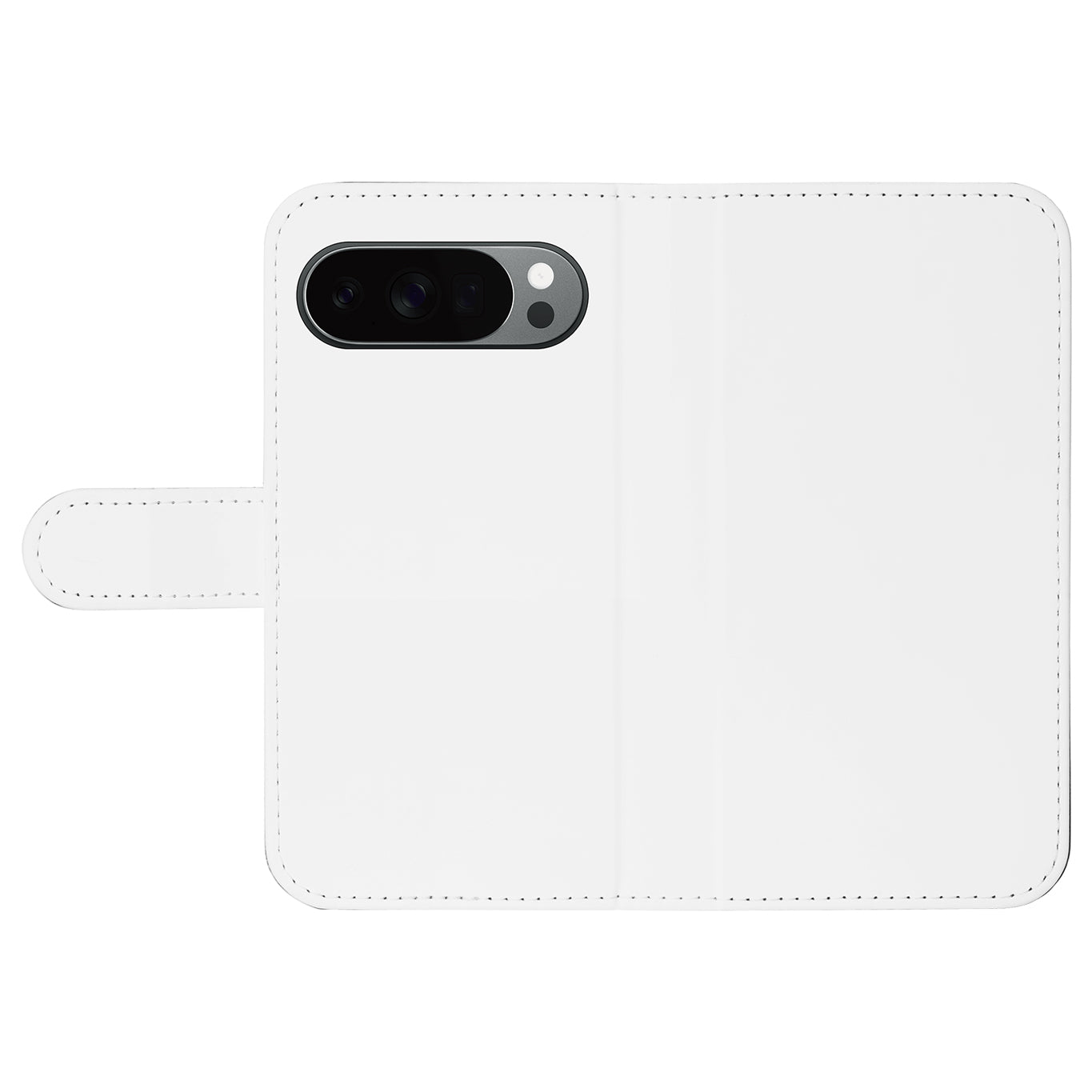 Google Pixel 10 Pro Boekcase Met Pasjeshouder Wit Grijs PU Leer boekcase voorkant