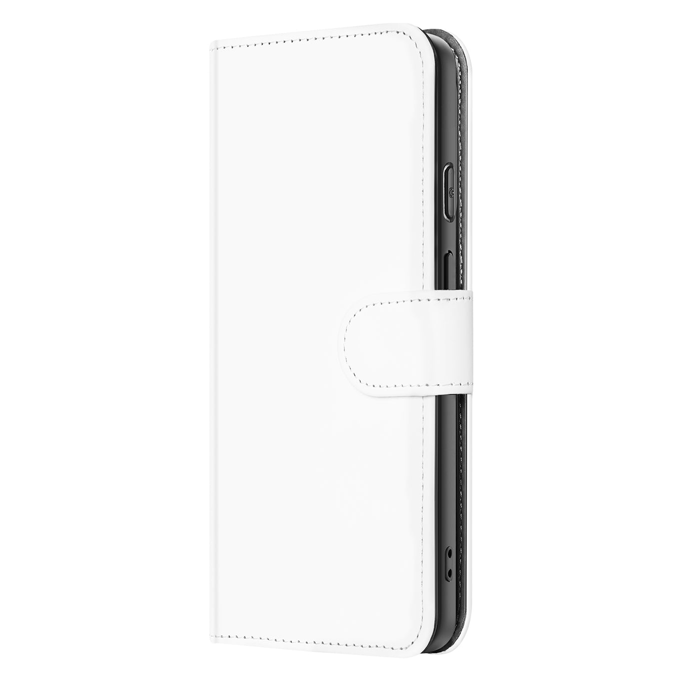 Google Pixel 10 Pro Boekcase Met Pasjeshouder Wit Grijs PU Leer boekcase wit grijs zijaanzicht