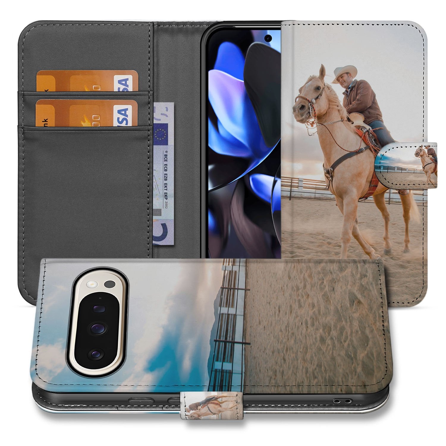 Google Pixel 10 Pro XL Bookcase Hoesje met Eigen Foto Ontwerpen foto ontwerp aanzicht
