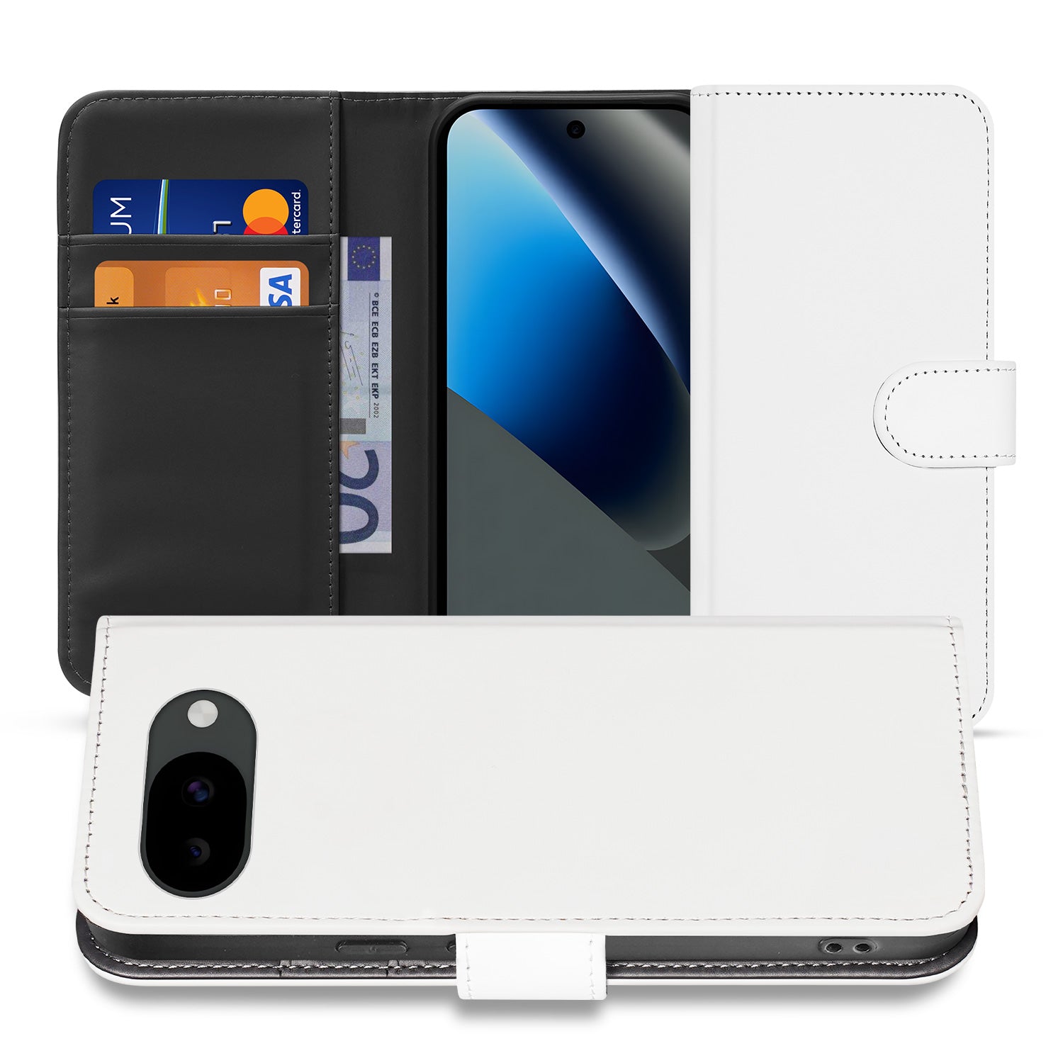 Google Pixel 10a Bookcase Hoesje Wit met Pashouder