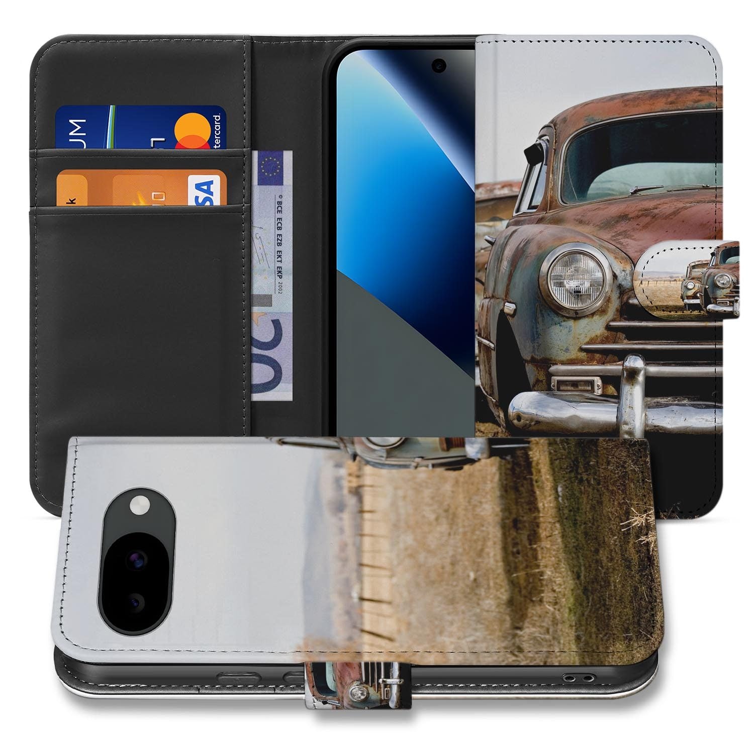 Vintage Auto bookcase hoesje voor de Google Pixel 10a