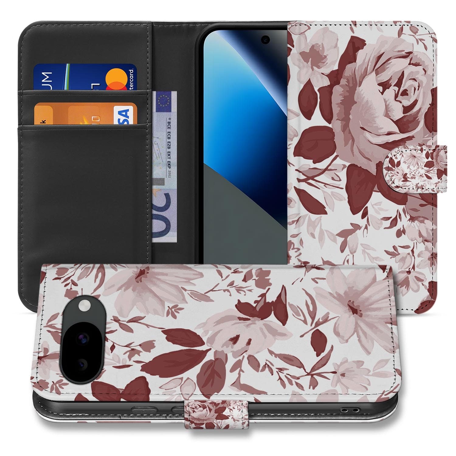Watercolor Flowers bookcase hoesje voor de Google Pixel 10a