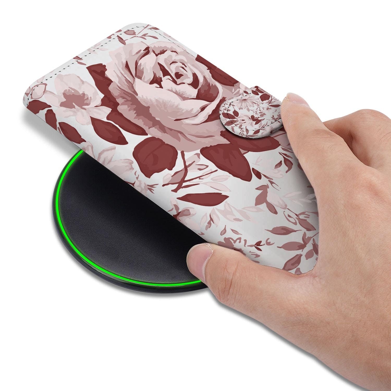 Hoesje met pasjeshouder voor Google Pixel 10a in Watercolor Flowers stijl