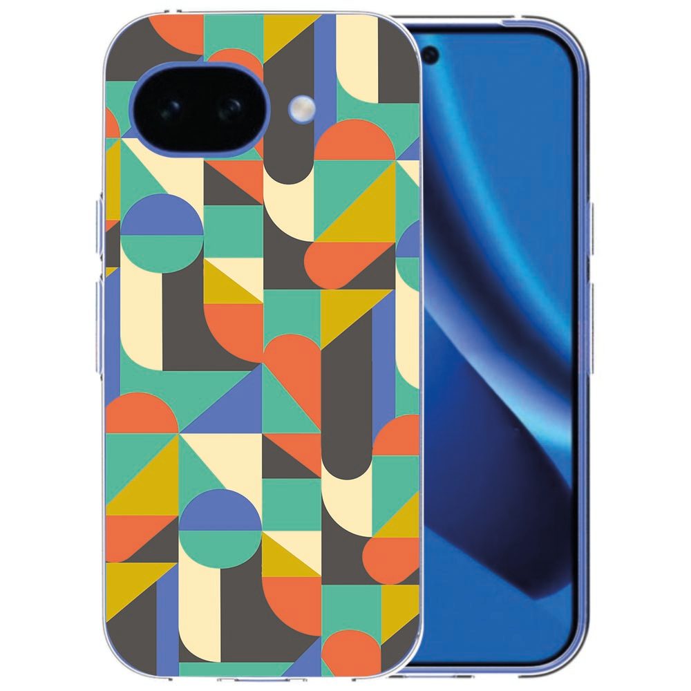Google Pixel 10a siliconen hoesje met Funky Retro patroon in jaren 70 stijl