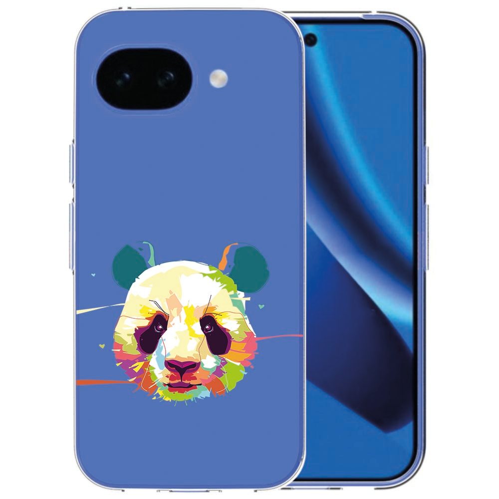 Kleurrijke panda-print op het Google Pixel 10a siliconen hoesje Panda Color
