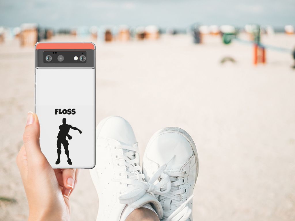 Google Pixel 6 Telefoonhoesje met Naam Floss telefoonhoesje Floss design bovenkant