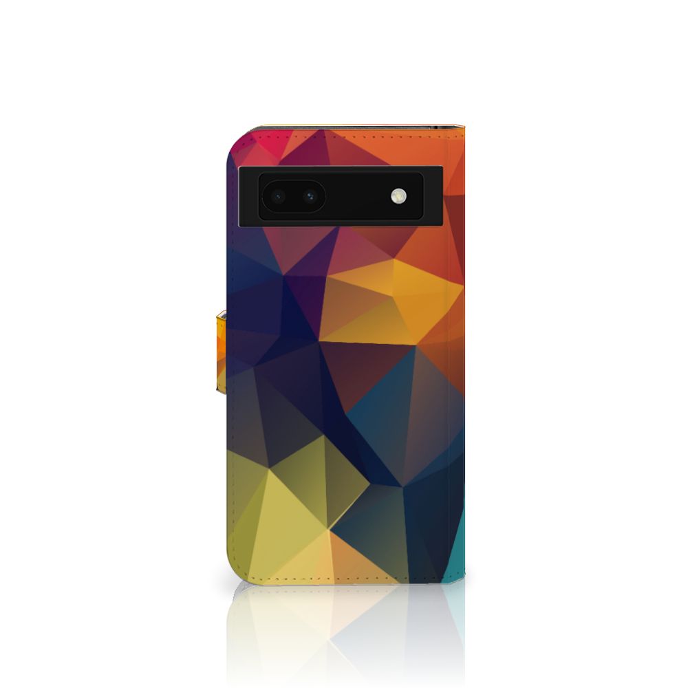 Google Pixel 6A Book Case Polygon Color design asymmetrisch kleurig