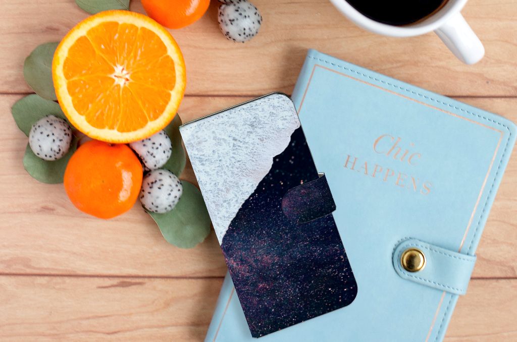 Google Pixel 6A Book Case Sea in Space ontwerp zijaanzicht