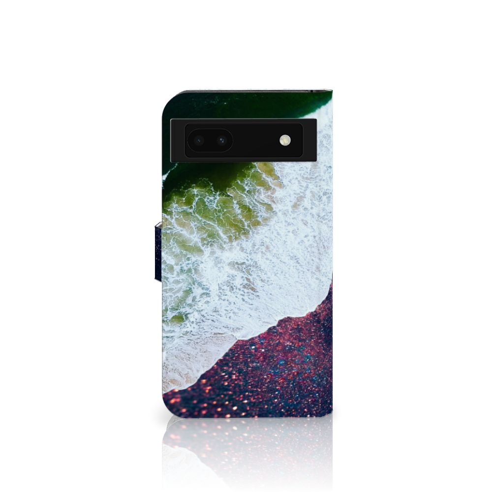 Google Pixel 6A Book Case Sea in Space boekhoes abstract kunstwerk aanzicht