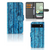 Google Pixel 6A Book Style Case Wood Blue boekhoesje blauw hout aanzicht