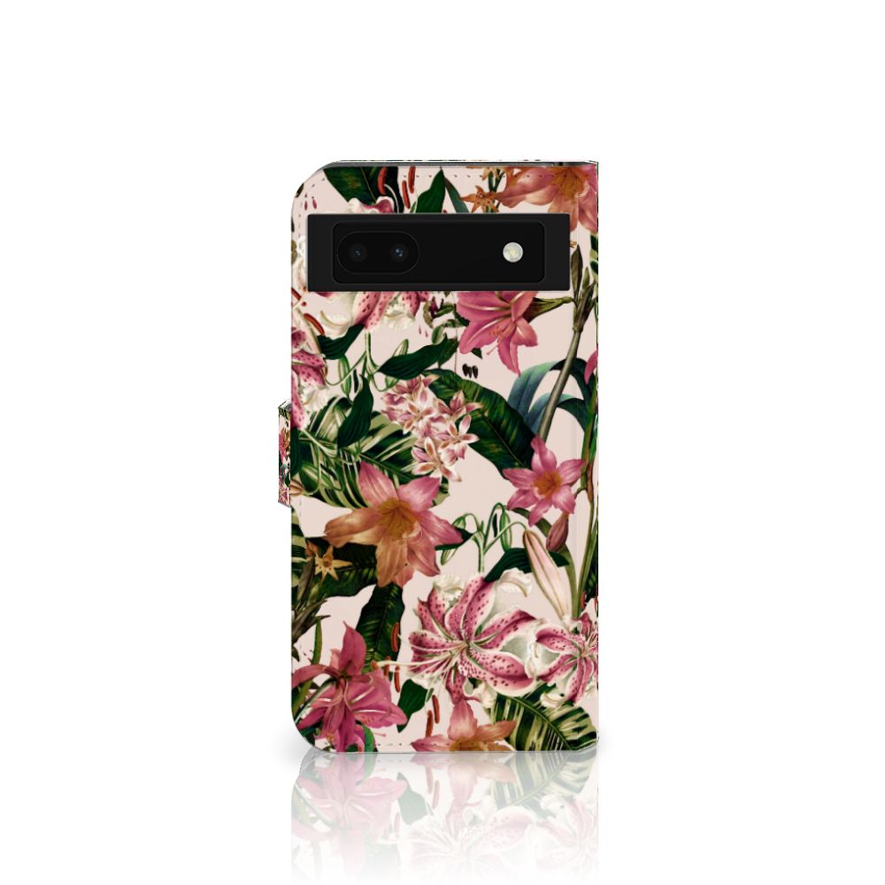 Google Pixel 6A Hoesje Flowers hoesje bloemen design voorzijde