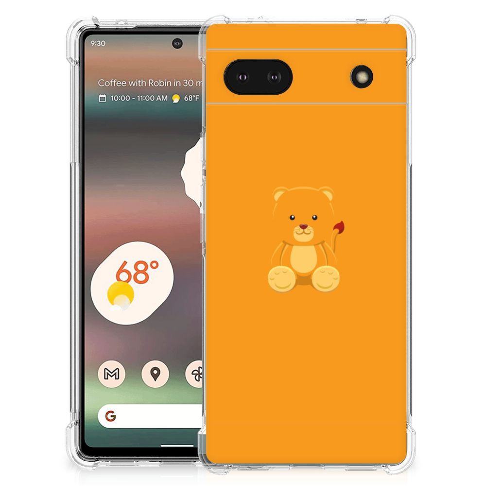 Google Pixel 6A Stevig Bumper Hoesje Baby Beer voorkant design