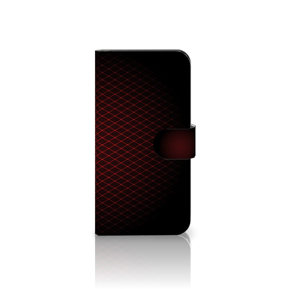 Google Pixel 6A Telefoon Hoesje Geruit Rood met geometrisch patroon en sluitlipje