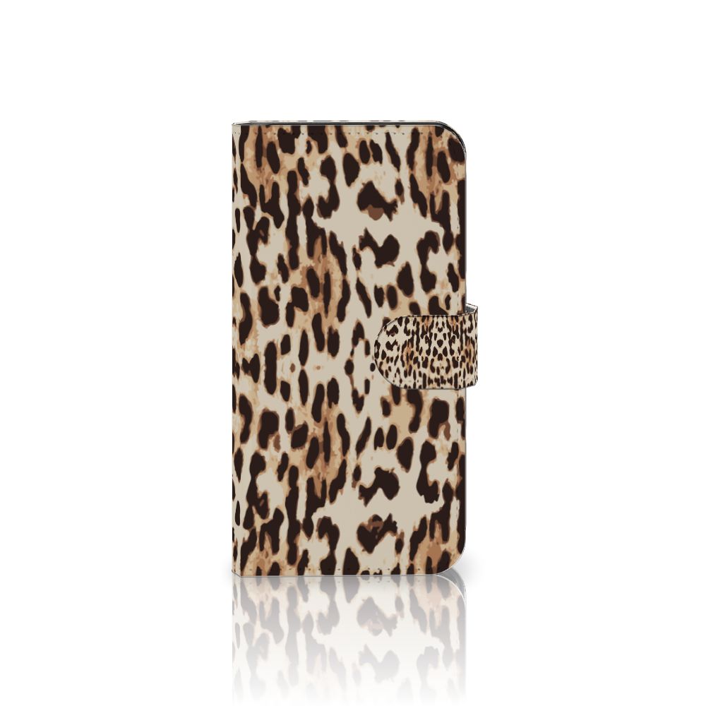 Google Pixel 6A Telefoonhoesje met Pasjes Leopard telefoonhoesje dierenprint aanzicht
