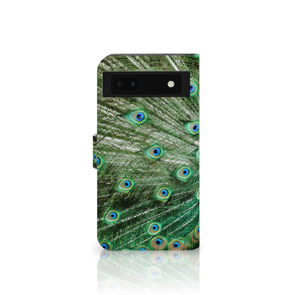 Google Pixel 6A Telefoonhoesje met Pasjes Pauw design pauw aanzicht