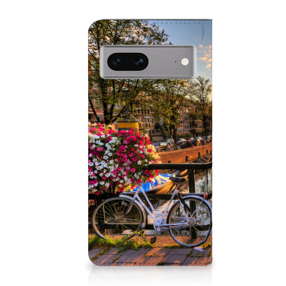 Google Pixel 7 book cover Amsterdamse Grachten design fietselement aanzicht
