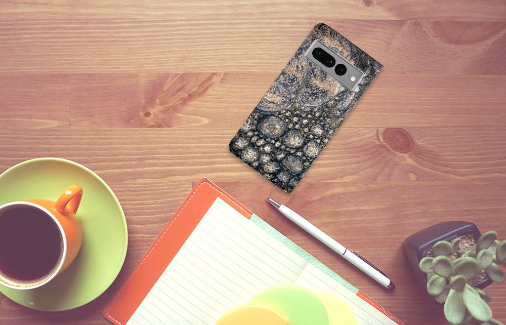Google Pixel 7 Pro Hoesje maken Krokodillenprint design krokodillenprint aanzicht