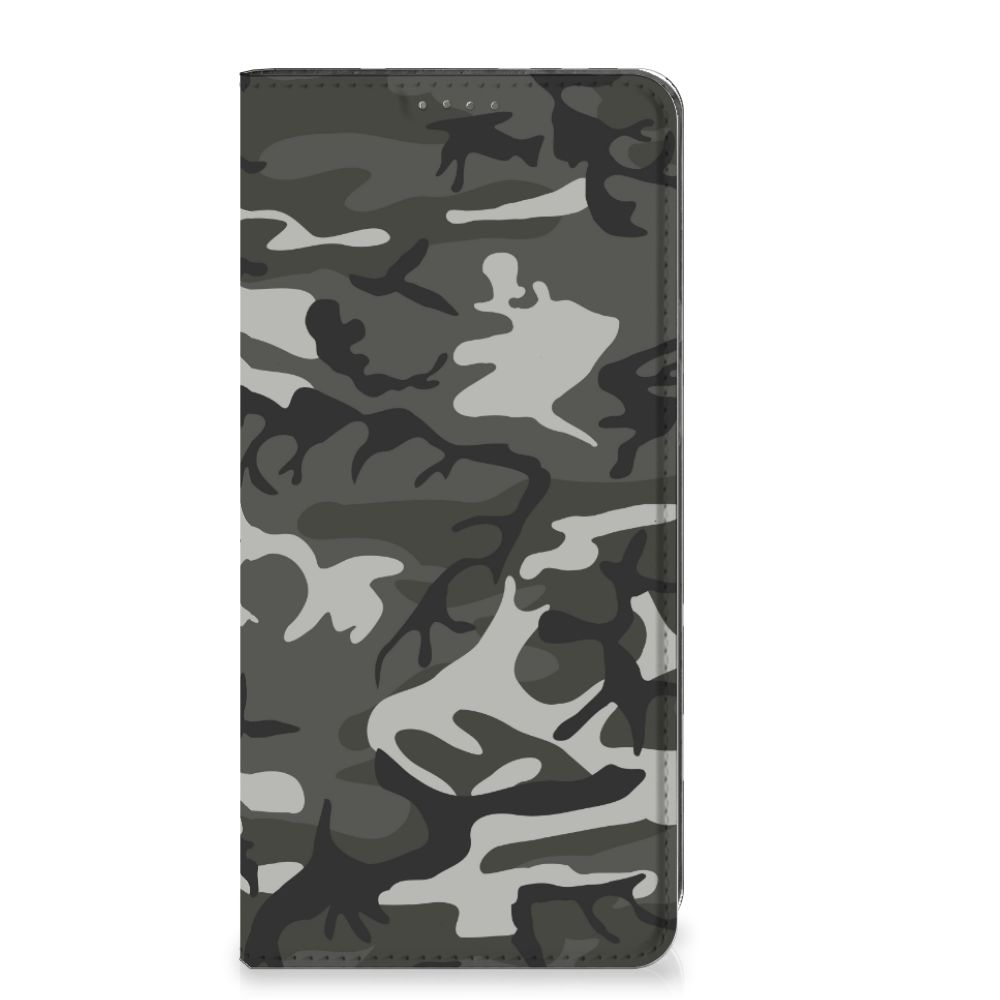 Google Pixel 7 Pro Hoesje met Magneet Army Light camouflage hoesje grijs zwart