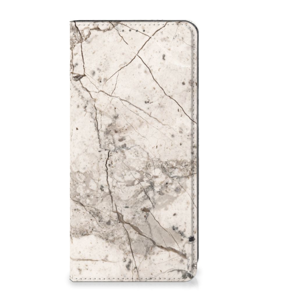 Google Pixel 7 Pro Standcase Marmer Beige designhoesje marmer voorkant