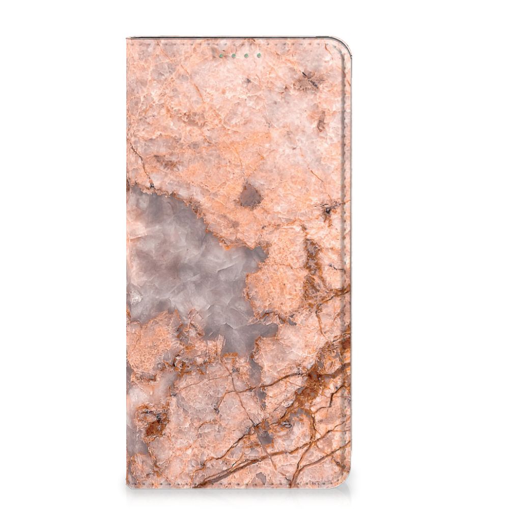 Google Pixel 7 Standcase Marmer Oranje design hoesje voorkant
