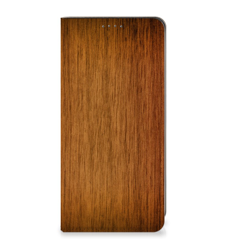 Google Pixel 7A Book Wallet Case Donker Hout hoesje design Donker Hout aanzicht