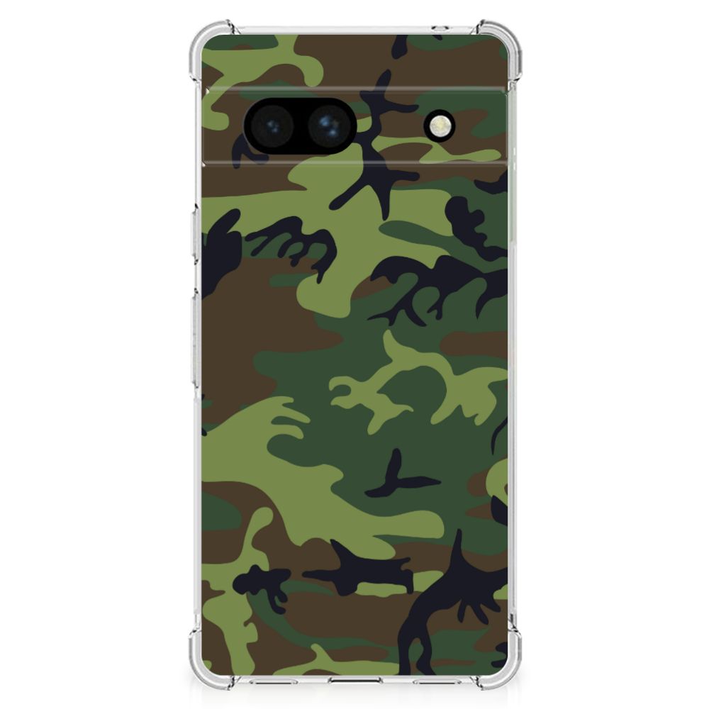 Google Pixel 7A Doorzichtige Silicone Hoesje Army Dark B2C Telecom