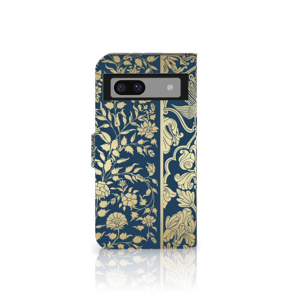 Google Pixel 7A Hoesje Beige Flowers met luxe bloemenpatroon en bescherming voor gebruiksgemak.