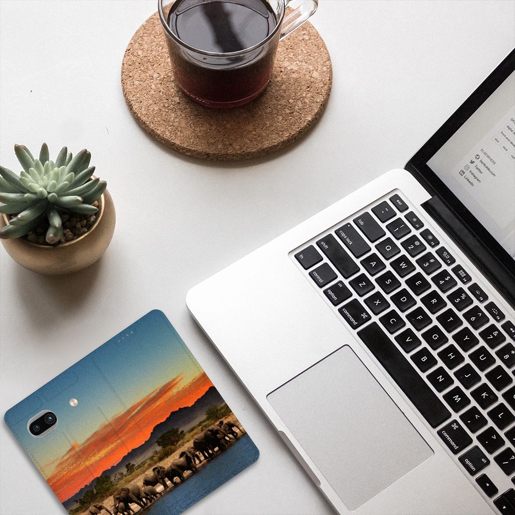Google Pixel 7A Hoesje maken Olifanten design olifanten aanzicht