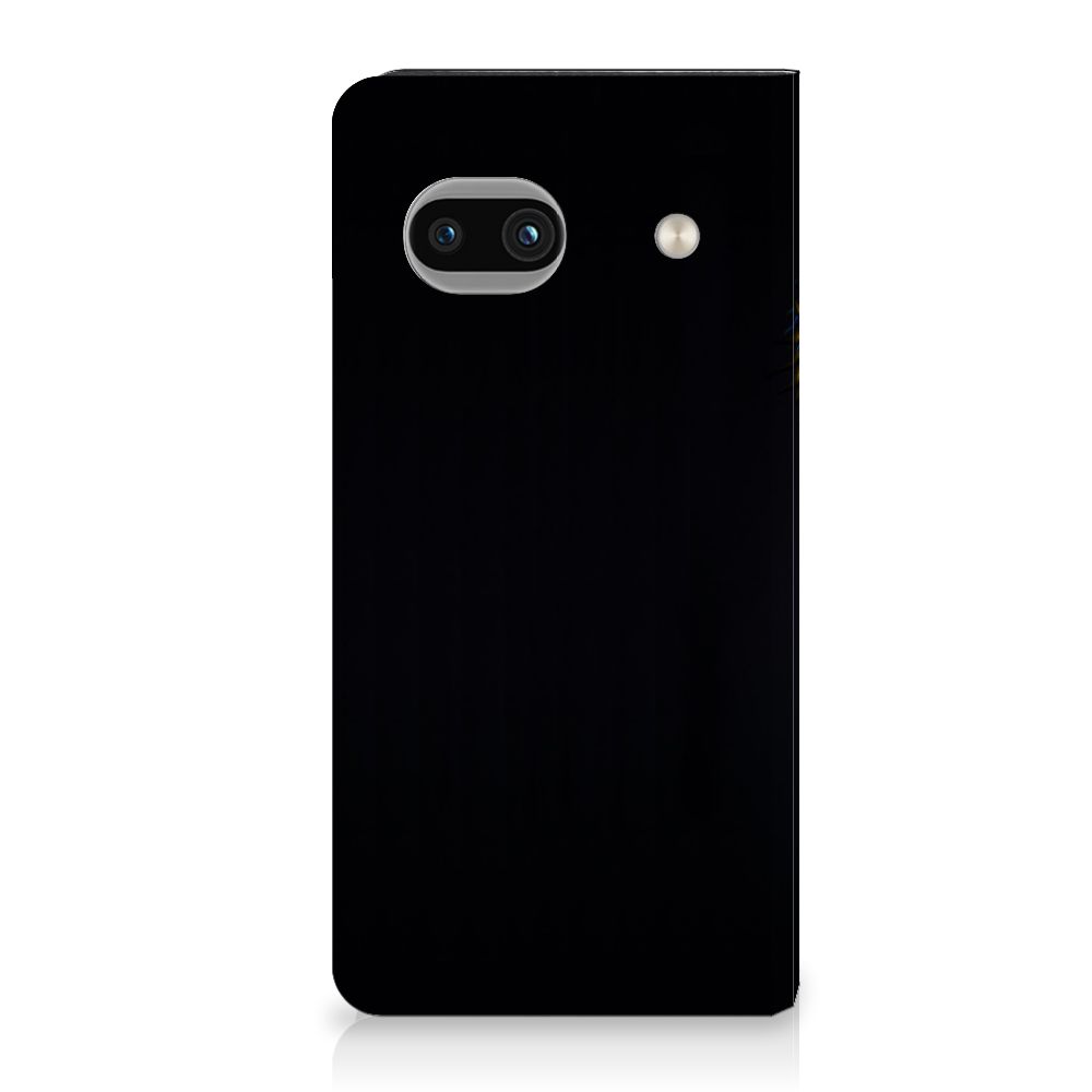 Google Pixel 7A Hoesje maken Papegaai hoesje zwart vooraanzicht