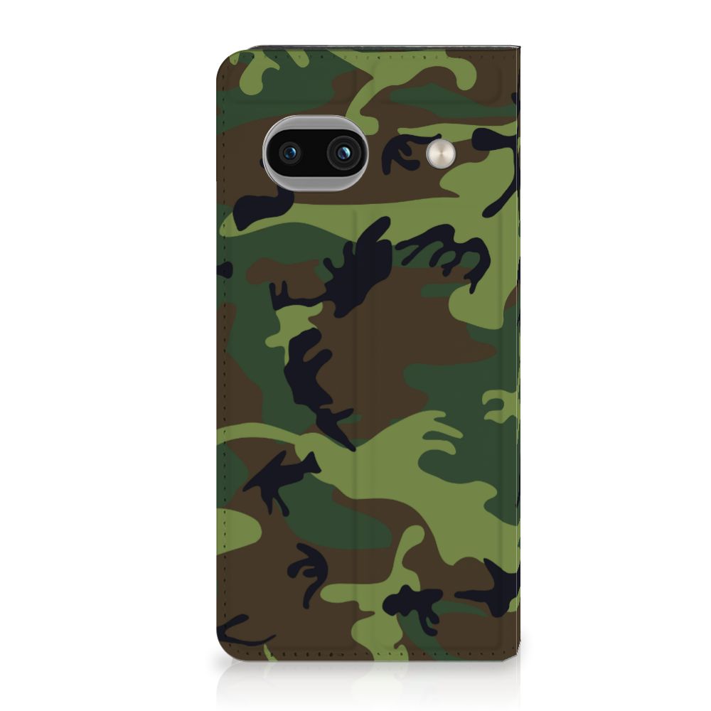 Google Pixel 7A Hoesje met Magneet Army Dark camouflage design voorkant