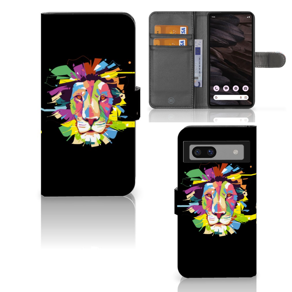 Google Pixel 7A Leuk Hoesje Lion Color hoesje design lion kleur