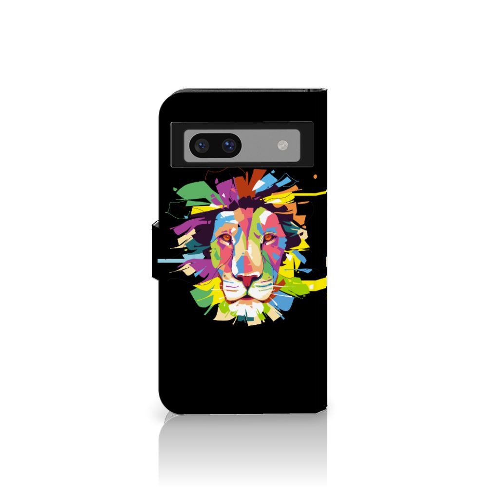 Google Pixel 7A Leuk Hoesje Lion Color voorkant