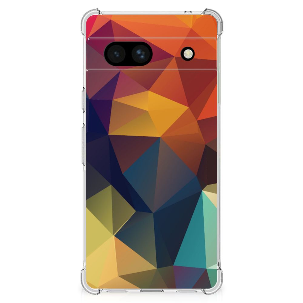 Google Pixel 7A Shockproof Case Polygon Color design aanzicht