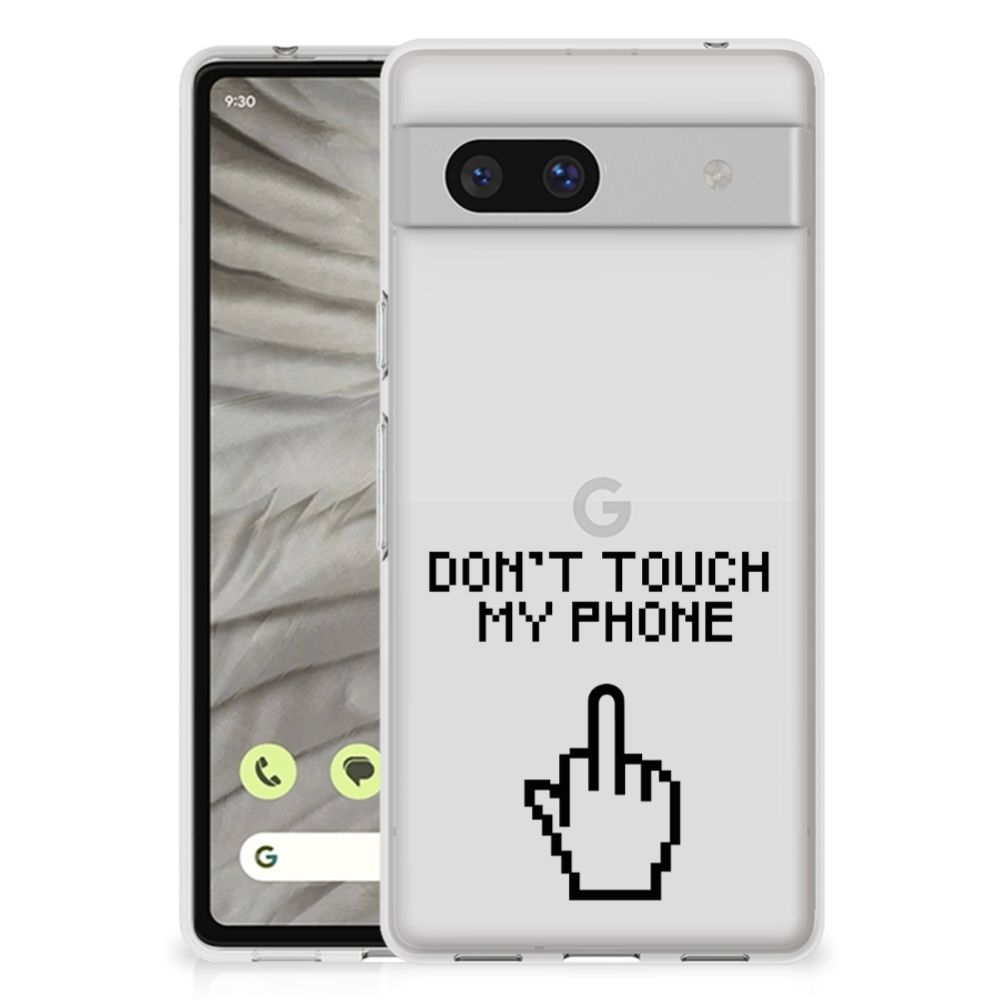 Google Pixel 7A Silicone-hoesje Finger Don't Touch My Phone B2C Telecom