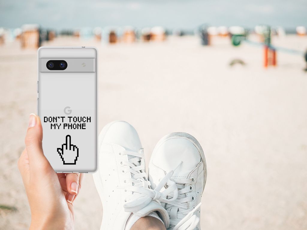 Google Pixel 7A Silicone-hoesje Finger Don't Touch My Phone B2C Telecom