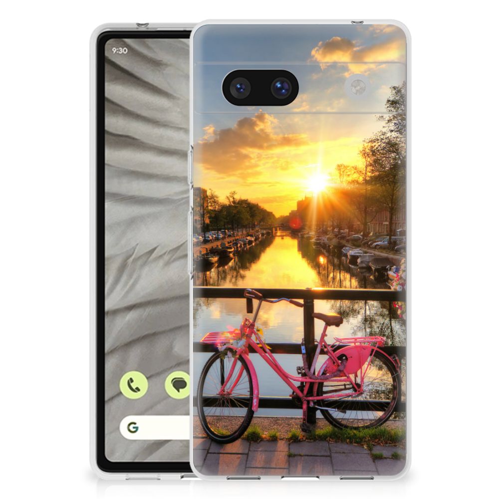 Google Pixel 7A Siliconen Back Cover Amsterdamse Grachten B2C Telecom