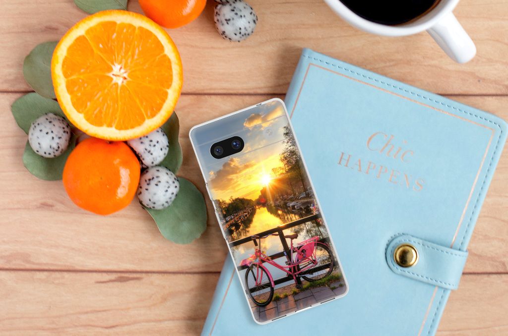 Google Pixel 7A Siliconen Back Cover Amsterdamse Grachten B2C Telecom