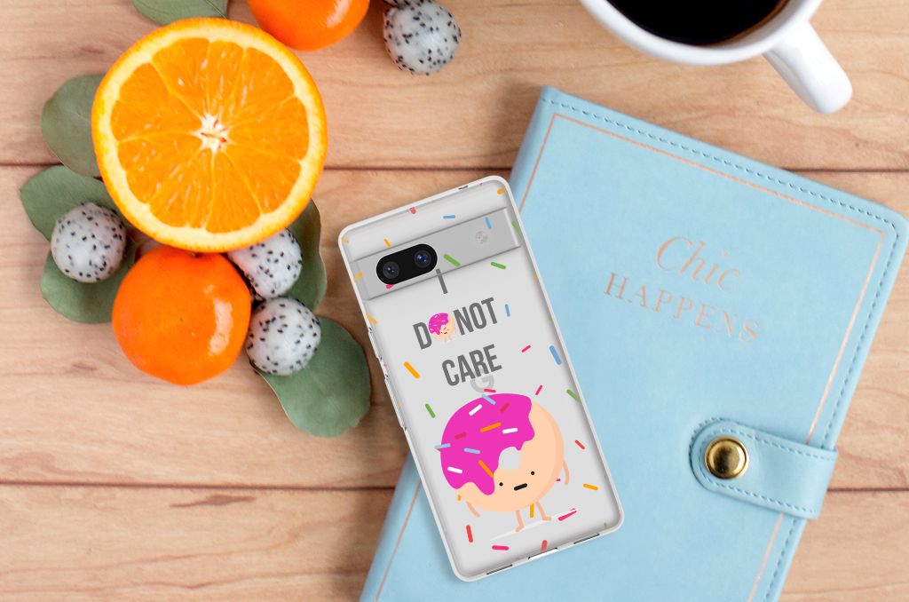 Google Pixel 7A Siliconen Case Donut Roze B2C Telecom