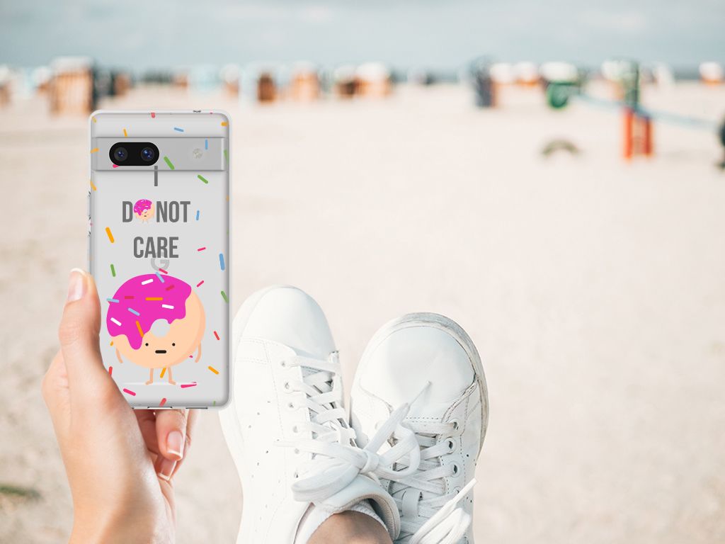 Google Pixel 7A Siliconen Case Donut Roze B2C Telecom