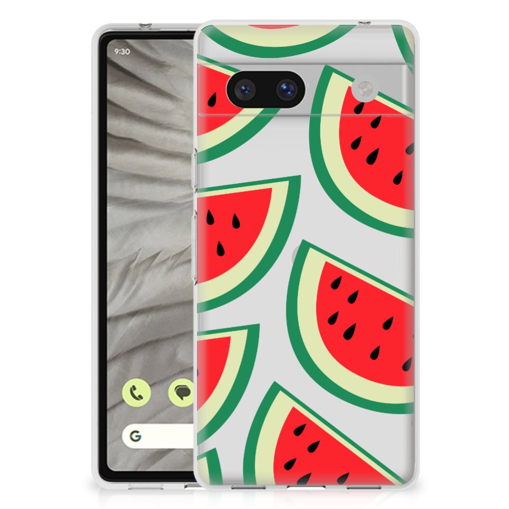 Google Pixel 7A Siliconen Case Watermelons smartphone hoesje watermeloenen voorkant