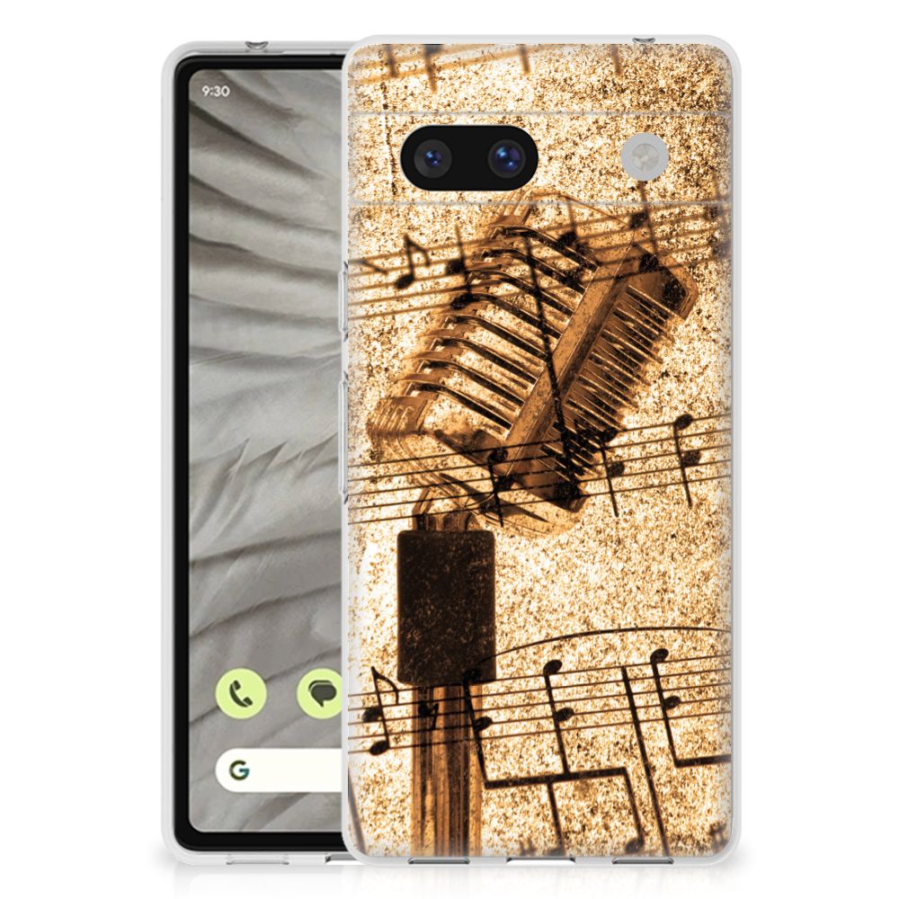 Google Pixel 7A Siliconen Hoesje met foto Bladmuziek B2C Telecom